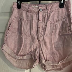 Anthropologie Pink High Waist Shorts